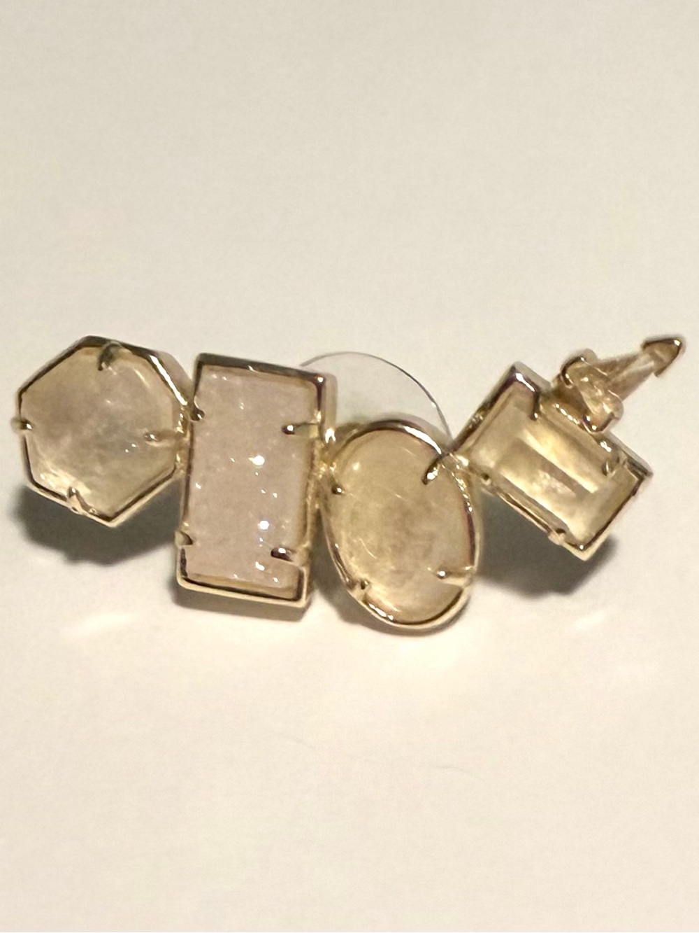 Kendra Scott Gold-Tone and Cream Cluster Stud Earrings